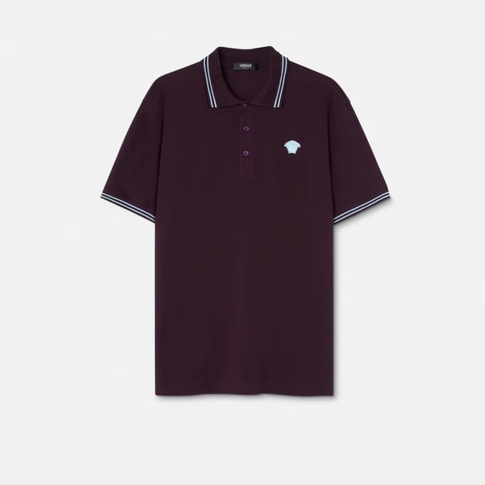 Versace Burgundy Medusa Polo Shirt